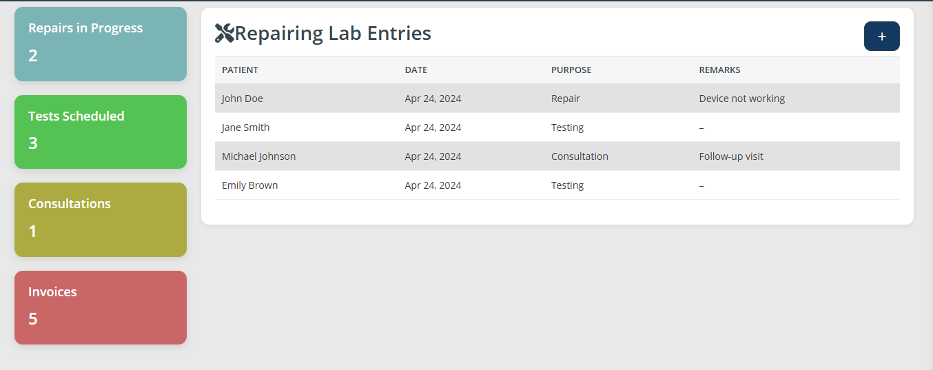 Repair Lab Dashboard